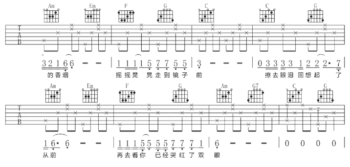 《那个女孩吉他谱》_张泽熙_C调 图二