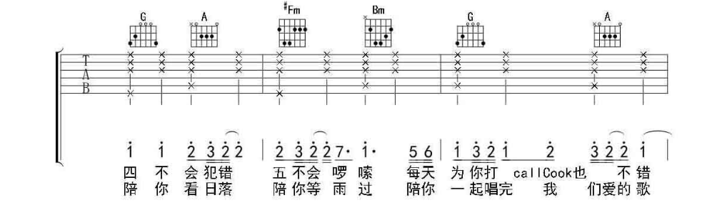 《123我爱你吉他谱》_新乐尘符_F调 图二